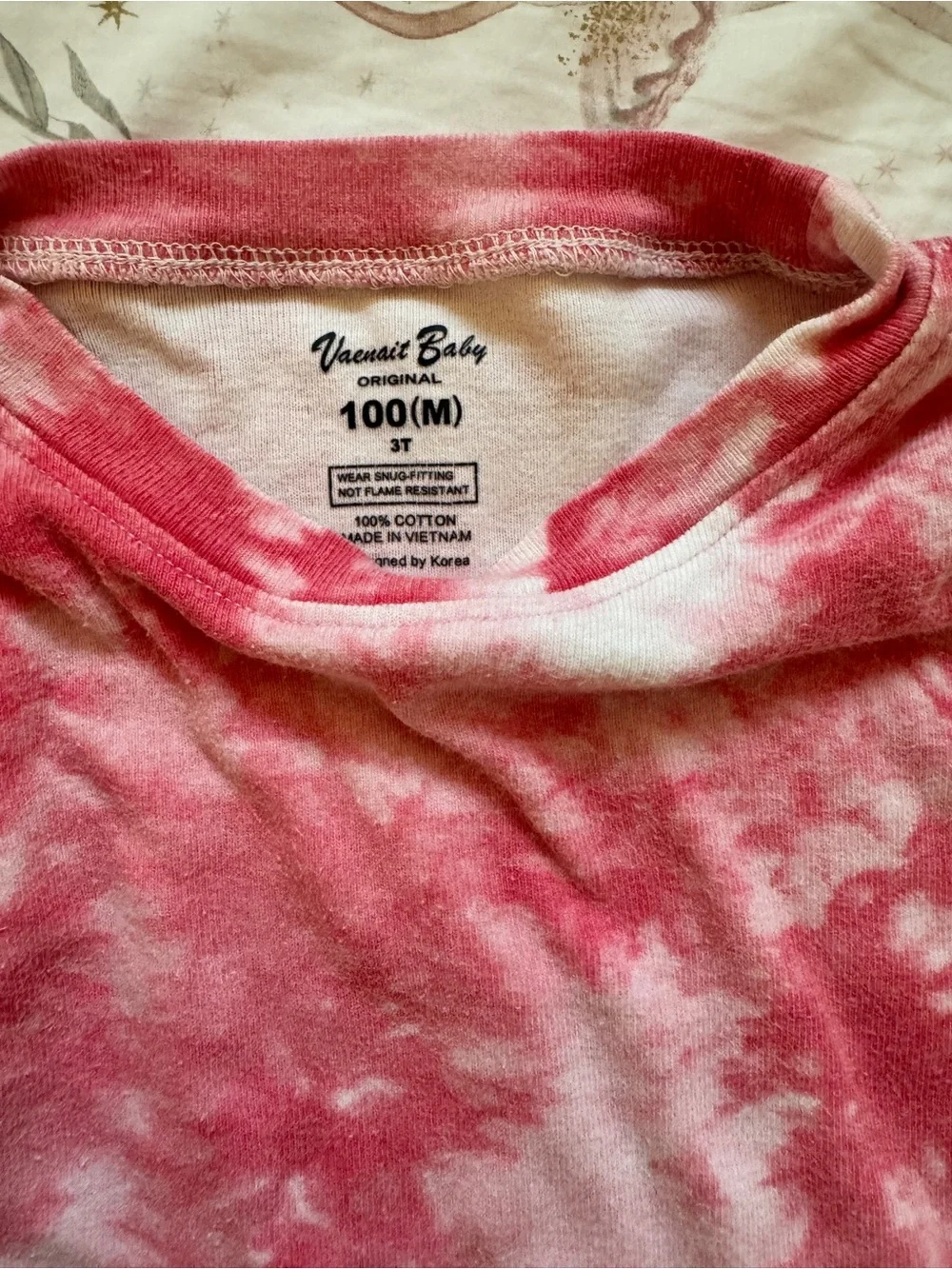 Vaenait Baby Bundle of 3 Girls 3T Cotton Pajamas Tie Dye Long Sleeve Lot